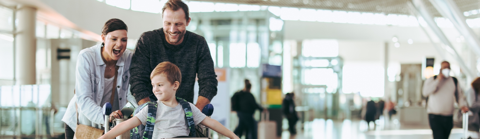 Family at airport