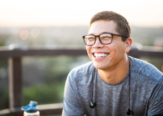 Person smiling on deck