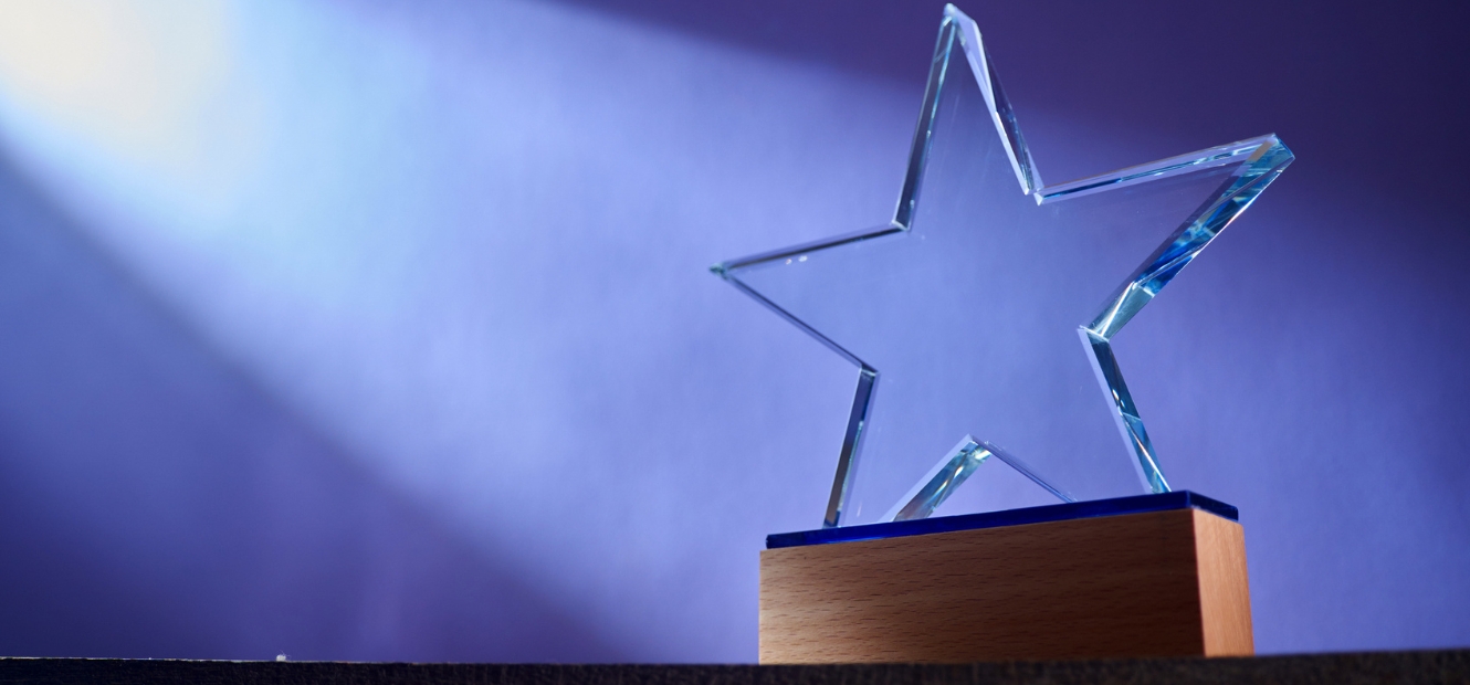 Star award with spotlight