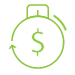 Dollar sign inside clock icon